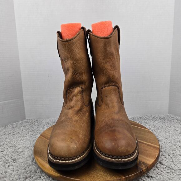 Georgia Boot Mens 9.5M Wellington Brown Leather Waterproof Pull On Work Roper - Picture 9 of 16